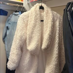 Women's Cream Faux Fur Jacket